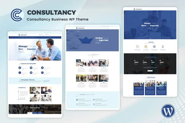 Consultancy Business WordPress theme preview showing a consulting website homepage