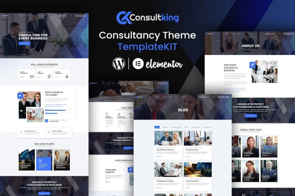 Consultking business consulting Elementor template kit preview