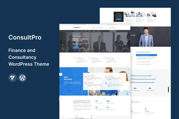 ConsultPro finance and consultancy WordPress theme preview