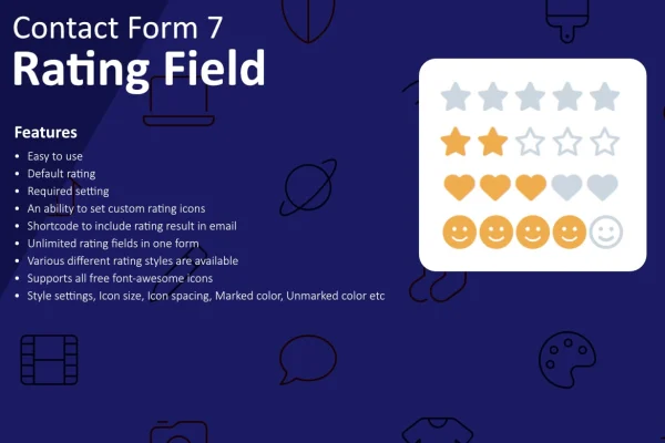 Contact Form 7 - Rating Field plugin banner with star rating form