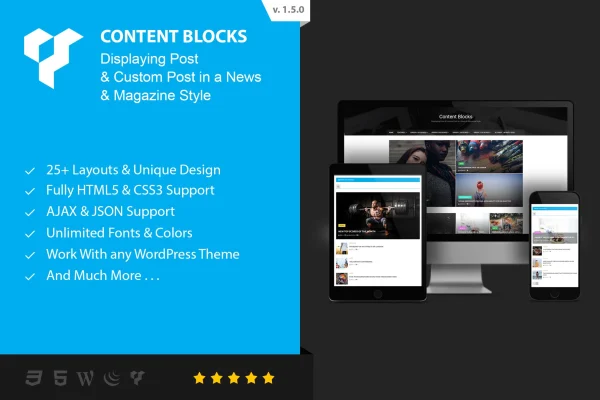 Content Blocks Layout For WPBakery Page Builder plugin banner with magazine style post grids
