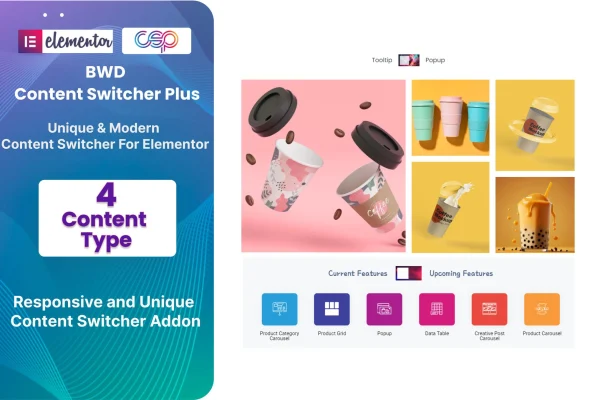 Content Switcher Plus addon for Elementor plugin banner