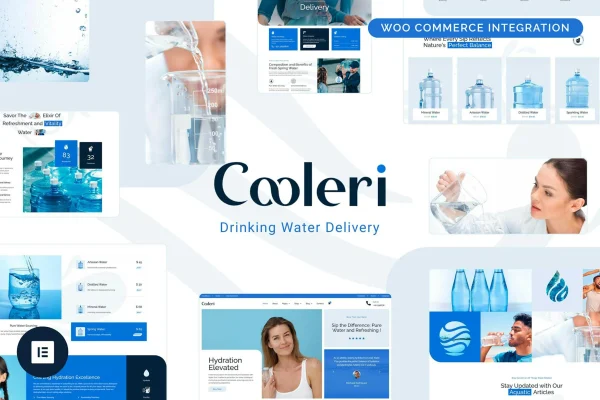 Cooleri drinking water delivery Elementor Pro template kit preview