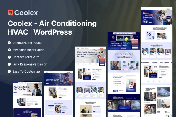 Coolex air conditioning and HVAC WordPress theme preview