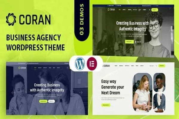 Coran business agency WordPress theme preview