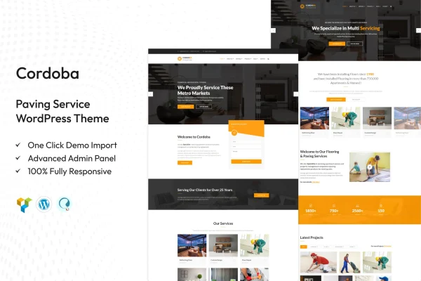 Cordoba paving service WordPress theme preview