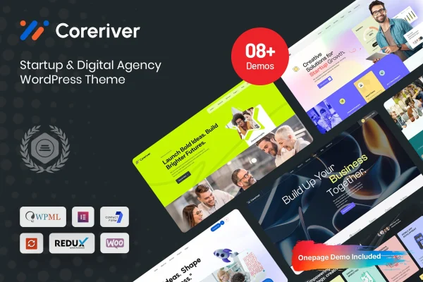 Coreriver startup and digital agency WordPress theme preview