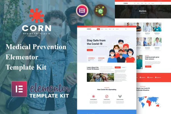 Corn medical prevention Elementor template kit preview