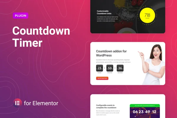 Countdowner for Elementor countdown timer plugin banner