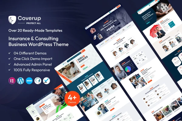 CoverUp insurance and consulting WordPress theme preview
