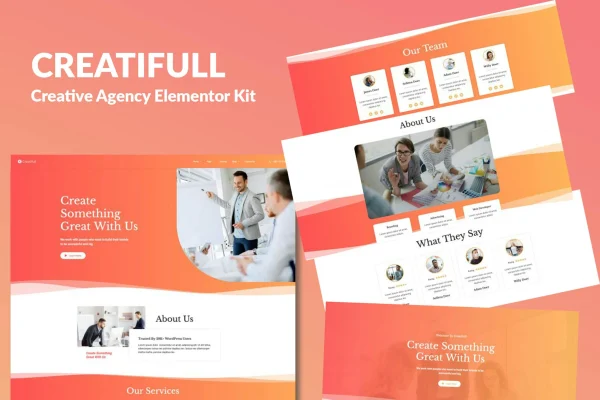 Creatifull creative agency Elementor template kit preview