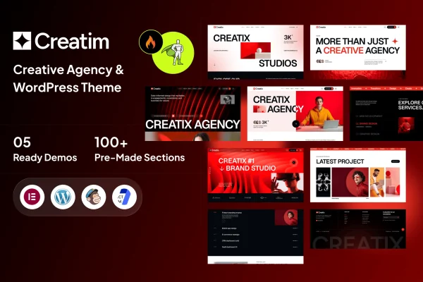 Creatim digital agency and portfolio WordPress theme preview