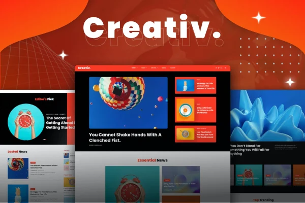 Creativ blog and magazine Elementor template kit preview