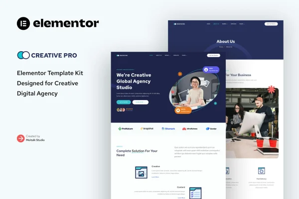 Creativepro creative agency Elementor template kit cover image