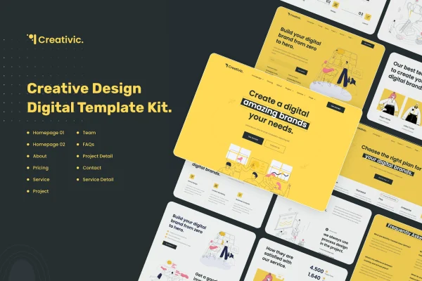 Creativic creative agency Elementor template kit preview