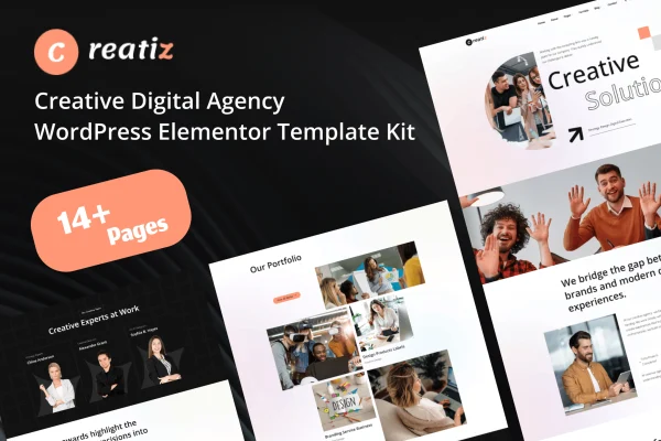 Creatiz creative digital agency Elementor template kit preview