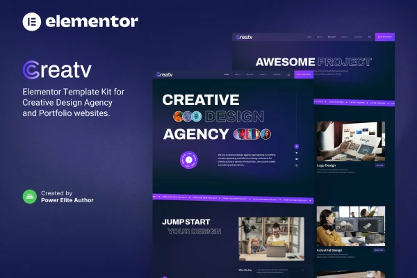 Creatv creative design agency Elementor template kit preview