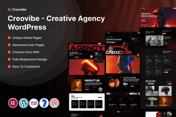 Creovibe creative agency WordPress theme preview