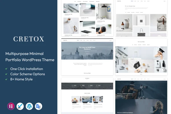 Cretox multipurpose portfolio WordPress theme preview