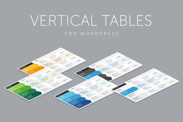 CSS3 Vertical Web Pricing Tables plugin banner showing vertical pricing plan rows