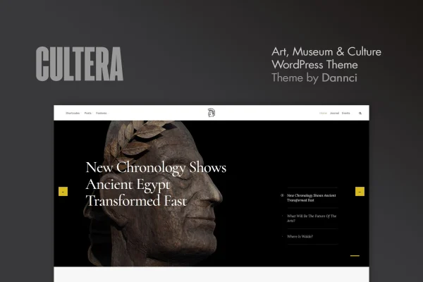 Cultera art, culture and entertainment magazine WordPress theme preview