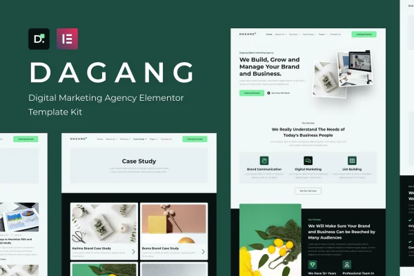 Dagang digital marketing agency Elementor template kit preview