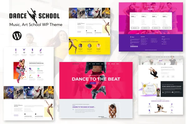 Dance Studio WordPress theme preview for dance, music and art schools