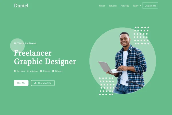 Daniel personal freelancer Elementor template kit preview