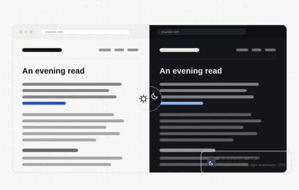 Dark Mode by Traslatability plugin banner showing a website in dark mode