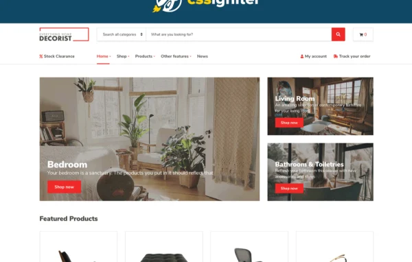 Decorist WooCommerce theme preview for a home decor shop