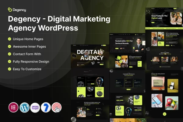 Degency digital marketing agency WordPress theme preview