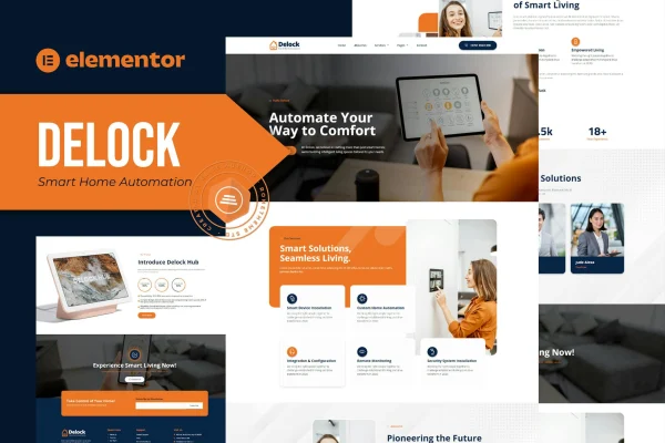 Delock smart home automation Elementor template kit preview
