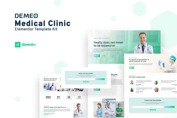 Demed medical clinic Elementor template kit preview