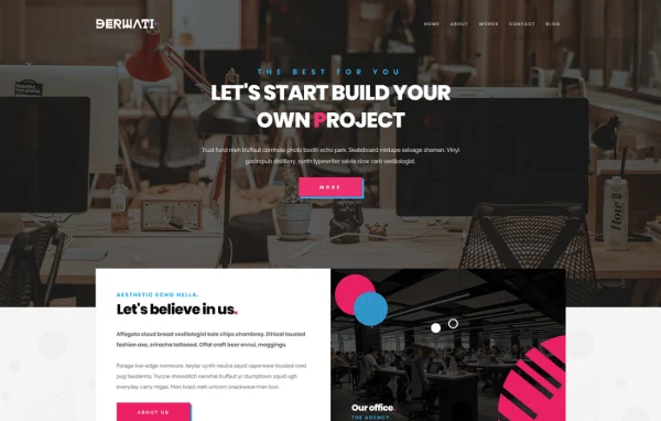 Derwati creative portfolio WordPress theme preview