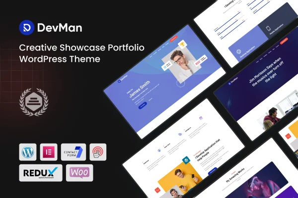 Devman personal portfolio WordPress theme preview