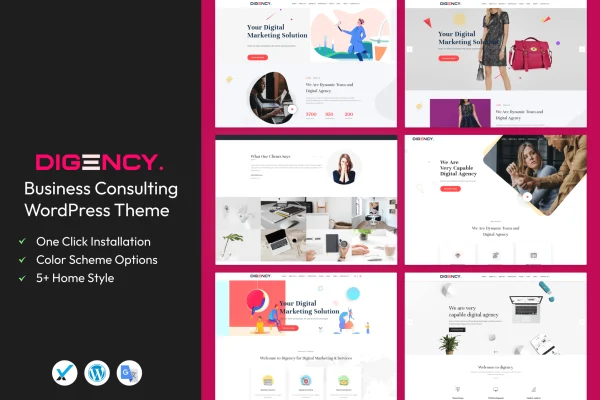 Digency multi-purpose portfolio WordPress theme preview