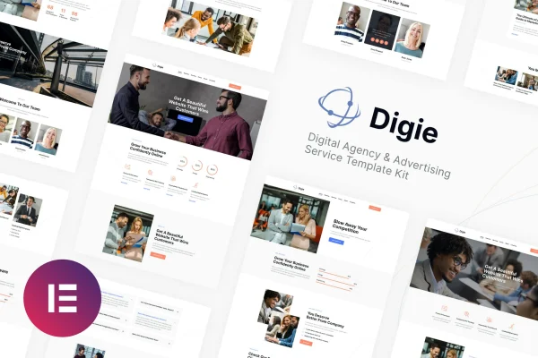 Digie digital agency and advertising Elementor template kit preview