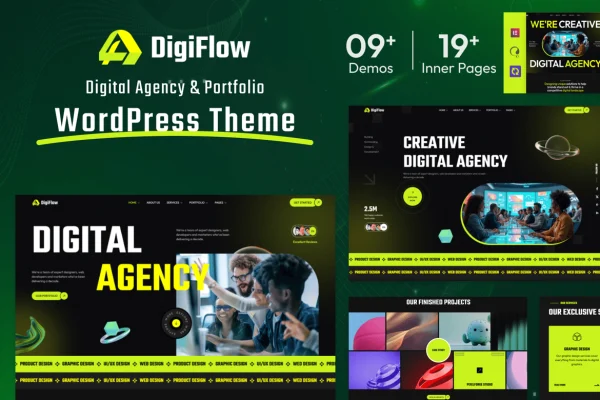DigiFlow digital agency WordPress theme preview