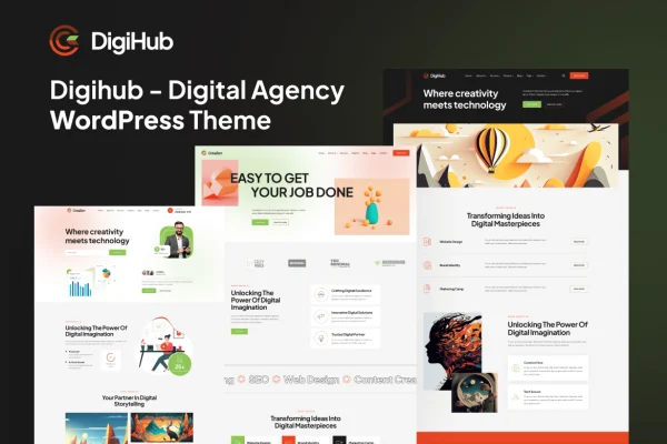 Digihub digital agency WordPress theme preview