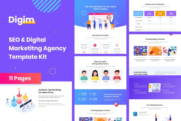 Digim SEO and digital marketing Elementor template kit cover image
