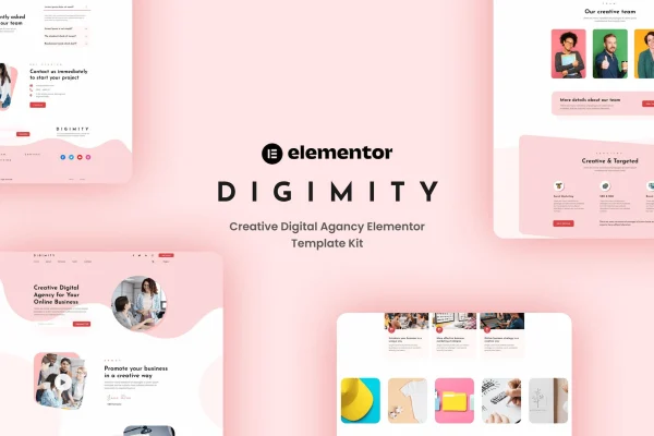 Digimity creative digital agency Elementor template kit preview