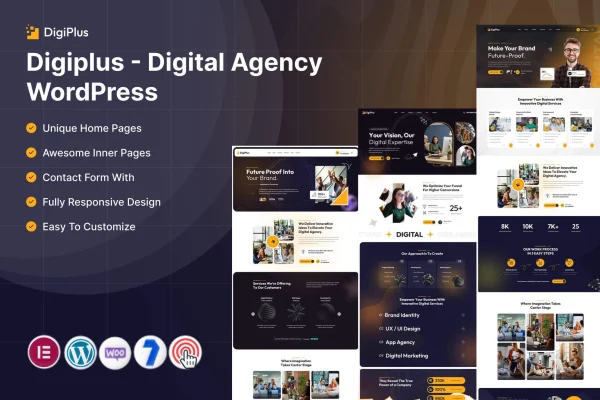 Digiplus digital agency WordPress theme preview
