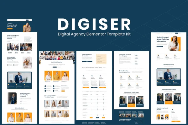Digiser digital agency Elementor template kit preview