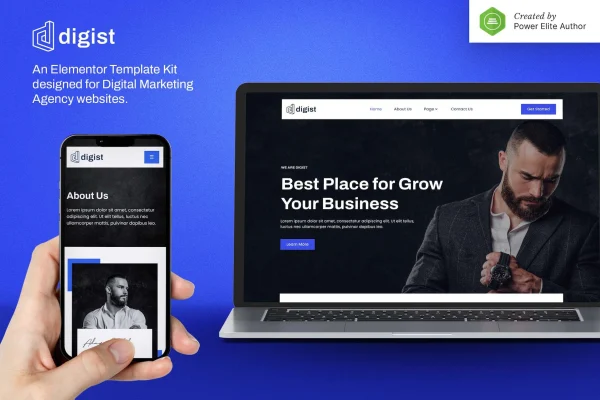 Digist digital marketing agency Elementor template kit cover image