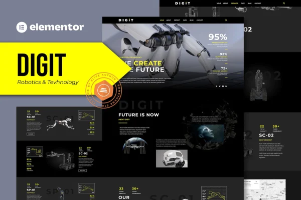 Digit robotics and technology Elementor template kit preview