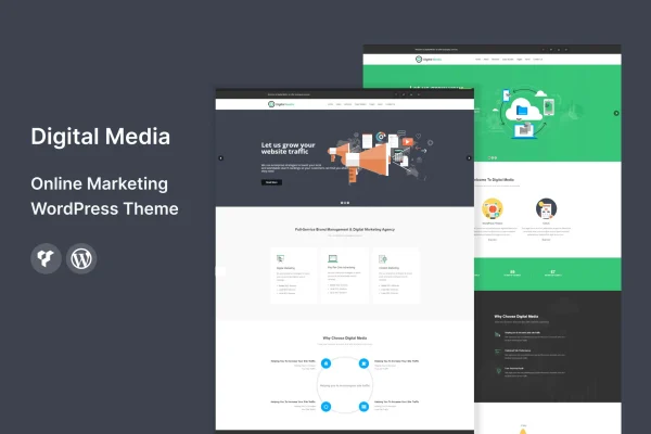 Digital Media online marketing WordPress theme preview