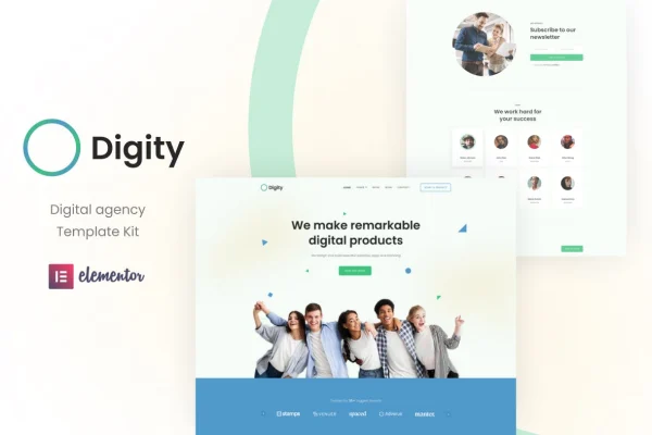 Digity digital agency Elementor template kit preview