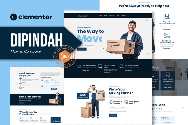 Dipindah moving company Elementor template kit preview