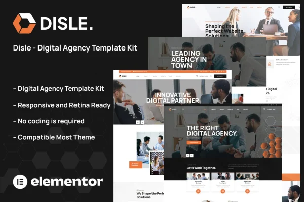 Disle digital agency Elementor template kit preview