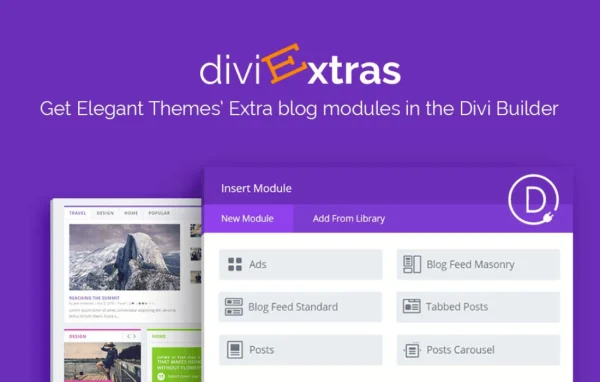 Divi Extras plugin banner for the Divi Builder